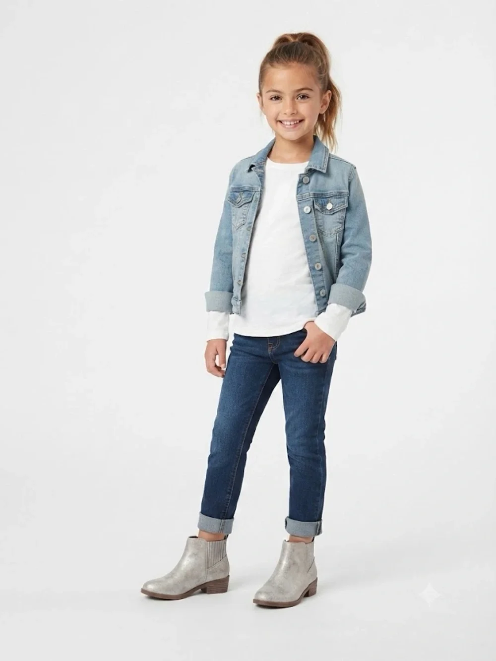 wonder nation Metallic Taupe Chelsea Ankle Boots for Kids